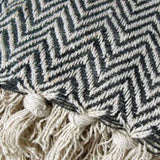 Cotton Fringe Throw Rug Chevron Charcoal V442-ABR-THROW-COTTONCHEVRON-CHARCOAL-RE