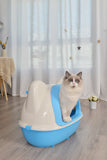 YES4PETS Large Hooded Cat Toilet Litter Box Tray House With Scoop Blue V278-BP153-L-LITTER-TRAY-BLUE