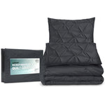 Giselle Bedding Quilt Cover Set Diamond Pinch Black King QCS-DIAM-BK-K