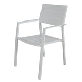 Percy 2pc Set Outdoor Dining Table Chair Aluminium Frame White V315-VOUT-ISLA-12-2PC-KIT