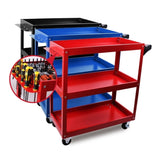 Blue 3-Tier Tool Cart Trolley Toolbox Workshop Garage Storage 150KG Organizer Garage V465-91518