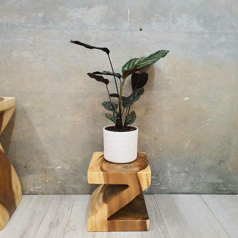 Z Shape 25cm Plant Stand/Stool/Side Table/Corner Table Raintree Wood V574-RTF-ZSTOOL