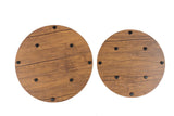 YES4HOMES Vintage Round Coffee Tables Set of 2 Side Tables Robust Steel Frame for Living Room V278-R-COFFEE-TABLE-SET-2