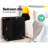 Artiss Bedside Table LED 3 Drawers - MORI Black FURNI-O-LED-BS-02-BK