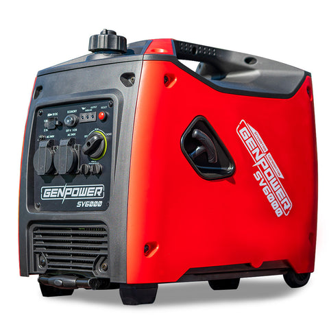 GENPOWER Inverter Generator Portable 3.5kW Max Petrol Pure Sine Wave Camping Power Station Red V219-GENINVGPRA6MR