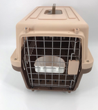 YES4PETS Medium Dog Cat Crate Pet Rabbit Carrier Airline Cage With Bowl & Tray-Brown V278-AA2-BROWN