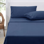 Polar Fleece Sheet Set King 36cm Wall with King Pillowcases Midnight Blue V442-ATX-SHEETS-POLARFLEECE-MIDNIGHT-KI