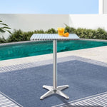 Gardeon Outdoor Bar Table Adjustable Aluminium Square 70/110cm FF-TABLE-AL60-SQ-70110