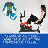 Proflex Magnetic Recumbent Exercise Bike Fitness Cycle Trainer with LCD Display V219-FTNREBHPFBXV1