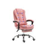8 Point Massage Chair Executive Office Computer Seat Footrest Recliner Pu Leather Pink V255-806-PINK