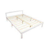 Double Wooden Bed Frame Home Furniture White V63-843151