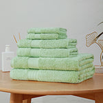 Luxury 6 Piece Soft and Absorbent Cotton Bath Towel Set - Sage Green V406-TOWPAK05GR