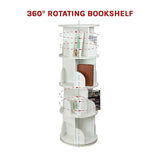 360-degree Rotating 4 Tier Display Shelf Bookcase Organiser V63-834351
