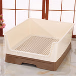 YES4PETS Medium Dog Potty Training Tray Pet Puppy Toilet Trays Loo Pad Mat With Wall Brown V278-BP300-PET-POTTY-BROWN