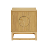 Sarantino Luca Bedside Table Split Door Night Stand - Natural TBL-SV-02-NT