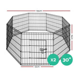 i.Pet 2x30" 8 Panel Dog Playpen Pet Fence Exercise Cage Enclosure Play Pen PET-DOGPLAYPEN-30X2