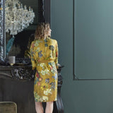 Bedding House Van Gogh Partout des Fleurs Gold Kimono Bath Robe Small/Medium V442-HIN-BATHROBE-PARTOUTDESFLEURS-GOLD-S