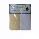 2 Piece of Baby Cot Cotton Fitted Sheet Yellow & White V442-ABR-FITTEDS-COTTON-YELLOW-CT