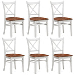 Lupin Dining Chair Set of 6 Crossback Solid Rubber Wood Furniture - White Oak V315-VOD-HOBA-03-6PC-KIT