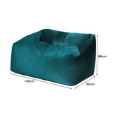 Marlow Bean Bag Chair Cover Soft Velevt Home Game Seat Lazy Sofa 145cm Length BEAN1007-GN
