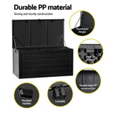 Gardeon Outdoor Storage Box 680L Container Lockable Garden Bench Shed Tool All Black OSB-S680-ABK