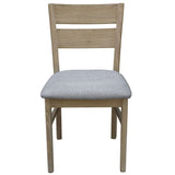 Tyler 2pc Set Dining Chair Fabric Seat Solid Acacia Timber Wood Brushed Smoke V315-VOD-LARS-02-2PC-KIT