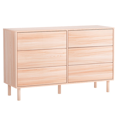 Artiss 6 Chest of Drawers Cabinet Dresser Table Tallboy Storage Bedroom Pine FUR-U-CDR-01-WD-AB