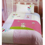 Kitty Cat Embroidered Quilt Cover Set Single V442-ABR-QUILTCS-KITTY-PINK-SB