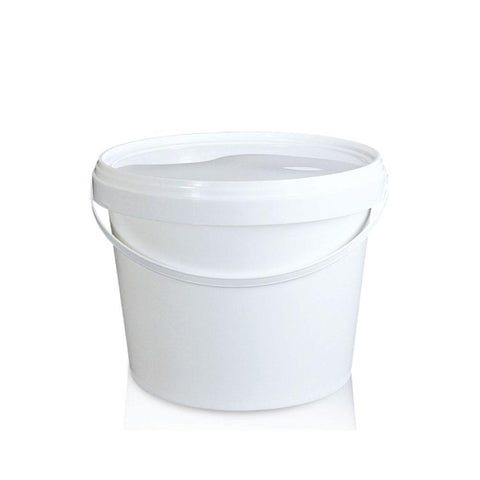 Bulk 10x 2L Plastic Buckets + Lids - Empty White With Handle - Small Food Pail V238-SUPDZ-21934186889296