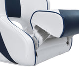 Seamanship Captain Bucket Boat Seats Flip Up Bolster Swivel 15cm Padding Blue BS-B-HELM-BOLSTER-WB-60