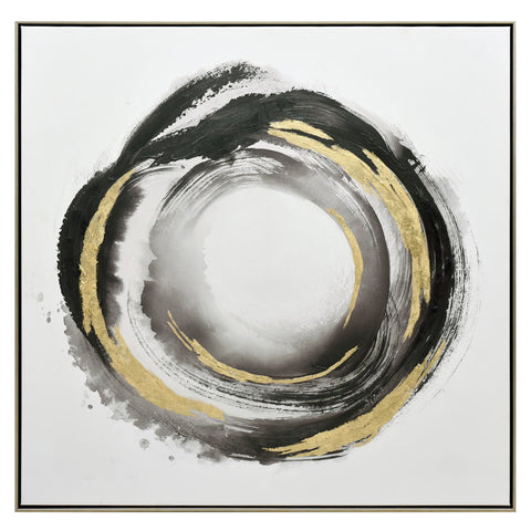 100X100cm Orbiting Elegance Champagne Framed Canvas Wall Art V411-SOK-HMTWF-20502FD
