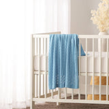 Little Gem Lyla Blue Cotton Baby Blanket 75 x 100 cm V442-HIN-BLANKET-LYLABABY-BLUE-CT