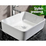 Ceramic Bathroom Basin Vanity Sink Square Above Counter Top Mount Bowl V63-841001