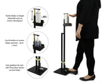 Lirash Touch Free Hand Sanitiser Dispenser Station Floor Stand Foot Operated - Gold Black V418-LR-90GB