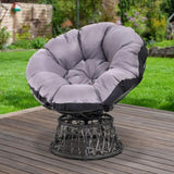 Gardeon Outdoor Chairs Outdoor Furniture Papasan Chair Wicker Patio Garden Black ODF-PAPASAN-CH-BK