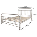 Metallica Queen Bed Size Metal Frame Platform Mattress Base - White V315-VOB-AKIR-04