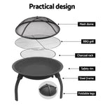 Fire Pit BBQ Charcoal Smoker Portable Outdoor Camping Pits Patio Fireplace 22" FPIT-UFO-5656