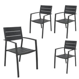 Percy 4pc Set Outdoor Dining Table Chair Aluminium Frame Grey V315-VOUT-ISLA-02-4PC-KIT