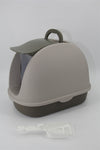 YES4PETS Cat Toilet Litter Box Portable Hooded Tray House with Scoop and Handle Brown V278-MSP-0007-BROWN