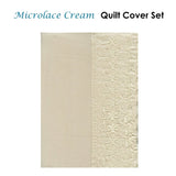 Essentially Home Living Microlace Cream Quilt Cover Set Single V442-INT-QUILTCS-MICROLACE-CREAM-SB