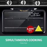 Devanti Portable Gas Oven LPG Silver PGO-01-SS-BK