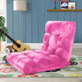 SOGA 2X Floor Recliner Folding Lounge Sofa Futon Couch Folding Chair Cushion Light Pink LOUNGECHAIRLIGHTPINKX2