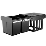 Cefito Pull Out Bin Kitchen Double Basket 2X15L Black POT-BIN-15L-SET-BK