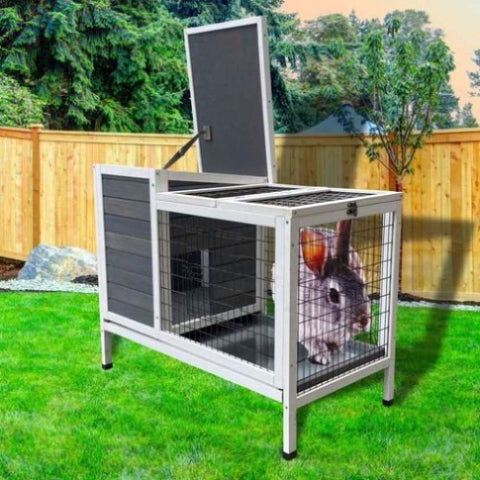 Rabbit Bunny Cage Hutch Pet Cages Enclosure 836811