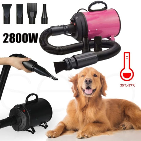 2800W Dog Dryer High Velocity Pet Dog Pet Blow Dryer Adjustable Speed 4 Nozzles V201-PAT2800PI8AU