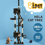i.Pet Cat Tree 260cm Tower Scratching Post Scratcher Condo House Trees Grey PET-CAT-HSCT260-GR