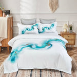 Ocean Marble Quilt Cover Set - Queen Size V493-SM-Q-10