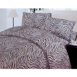 Polyester Cotton Zebra Quilt Cover Set Double V442-ABR-QUILTCS-LUNAZEBRA-CHOCOLATE-DS