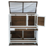 YES4PETS 118 cm XL Double Storey Rabbit Hutch Guinea Pig Cat Cage , Ferret cage Cat W Pull Out Tray V278-D-1075-PET-CAGE