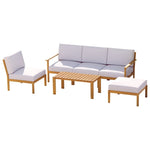 Gardeon 5-Seater Outdoor Sofa Set Wooden Lounge Setting 6PCS ODF-V-SOFA01-TK-ABCDEF